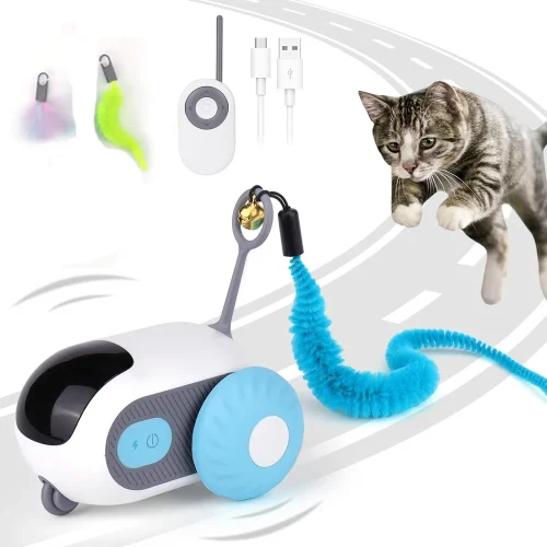 Smart Cat Toy 2 Modes Automatic Moving Remote Controlled Toy Car for Cats Dogs