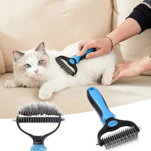 Cat Dog Hair Removal Brush Stainless Steel Double Sided