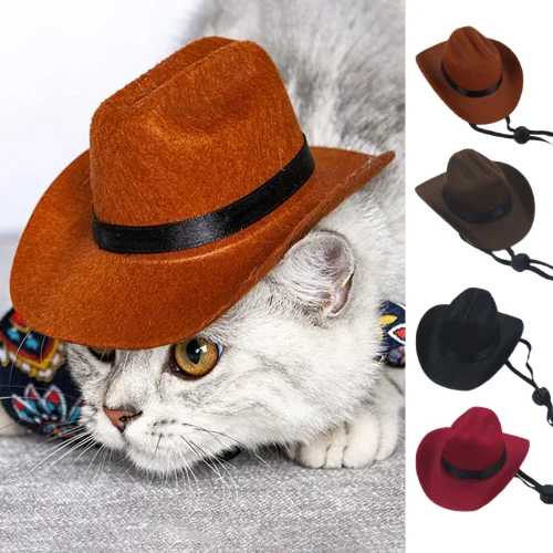 Cat Dog Western Cowboy Hat Adjustable Size
