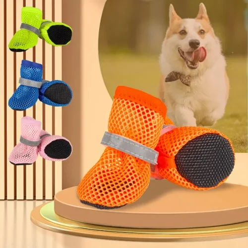 4pc, Dog Shoes Non-slip Breathable Wear-resistant Boots Suitable for Small Medium Size