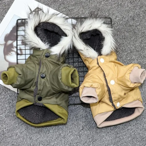 Winter Warm Puppy Jacket, Thicken Hoodie Dog Coat for Small Medium Dogs